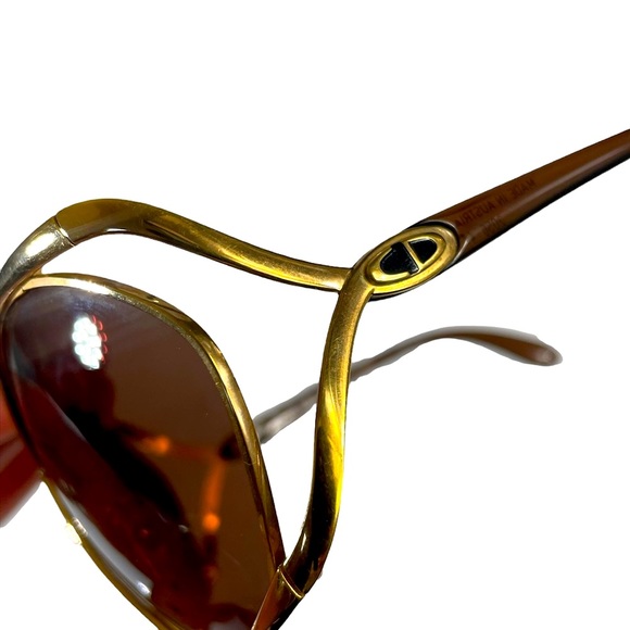 DIOR 80s Vintage Butterfly Oversized Sunglasses: Sable, Brown, Logo, Gold - Picture 8 of 17